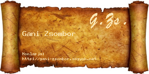 Gani Zsombor névjegykártya
